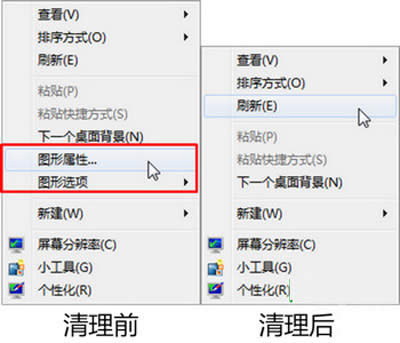 右鍵菜單清理前后 右鍵菜單清理前后