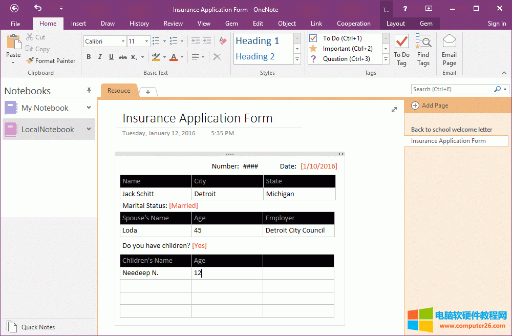 ���Ѓ��ݿؼ��� OneNote ���đ���