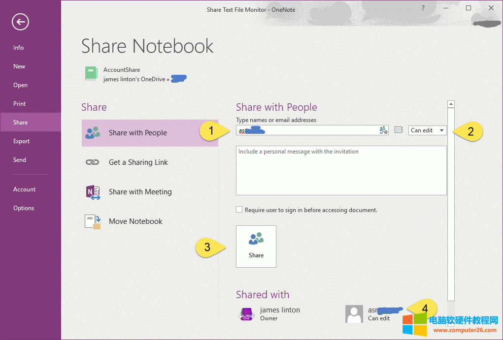 �Ñ� A: �� OneNote 2016 �й���һ���Pӛ���o�Ñ� B