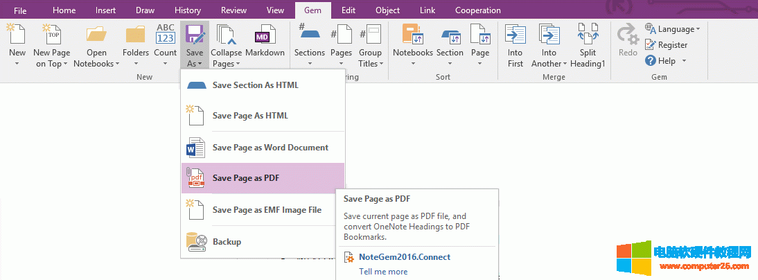 OneNote Gem �������� PDF �ļ�