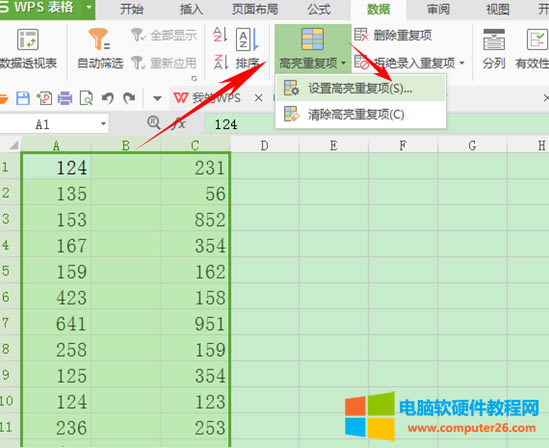 WPS表格如何發(fā)現(xiàn)并刪除重復(fù)項(xiàng)