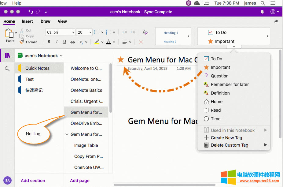 OneNote ԭ����ӛ�o��������б����@ʾ 