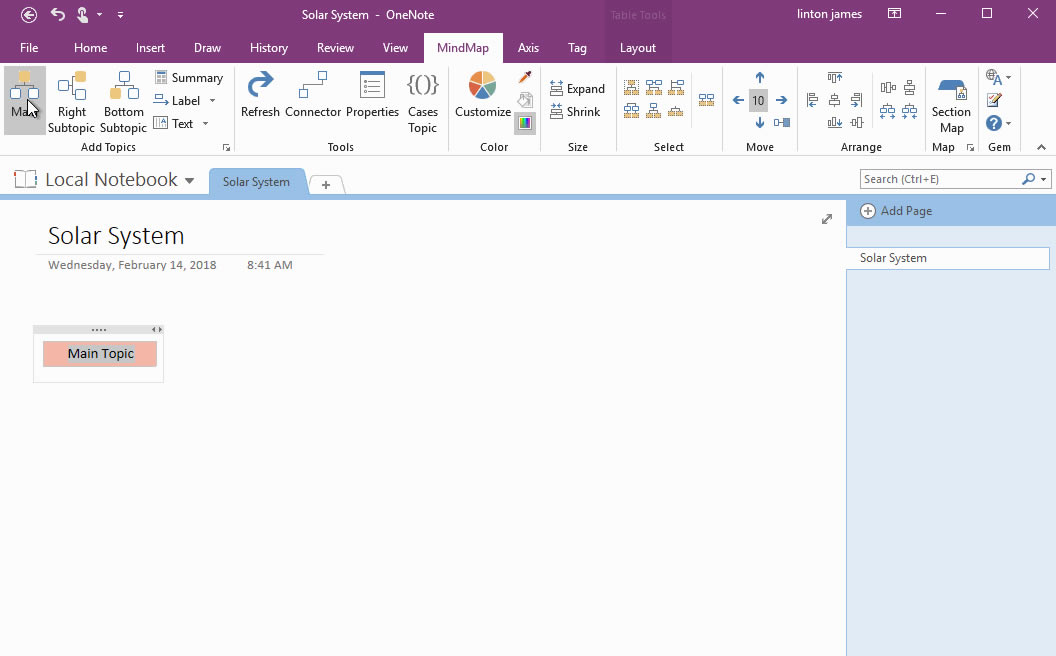 һ�I����(j��)˼�S��(d��o)�D�������}�� OneNote ��棬�����ӻ������˼�S��(d��o)�D�