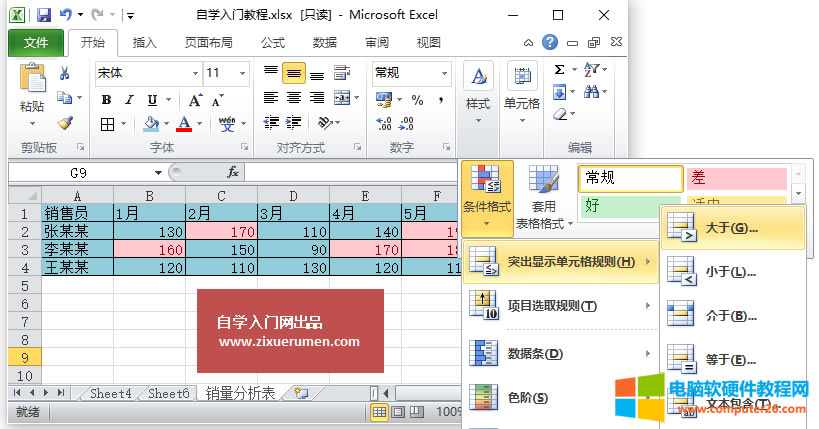 Excel�l����ʽ������O(sh��)��Excel 2010�ėl����ʽҎ(gu��)�tͻ���@ʾ��(sh��)��(j��)��