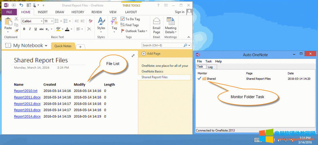 �����΄ղ������ļ��б��� OneNote ���