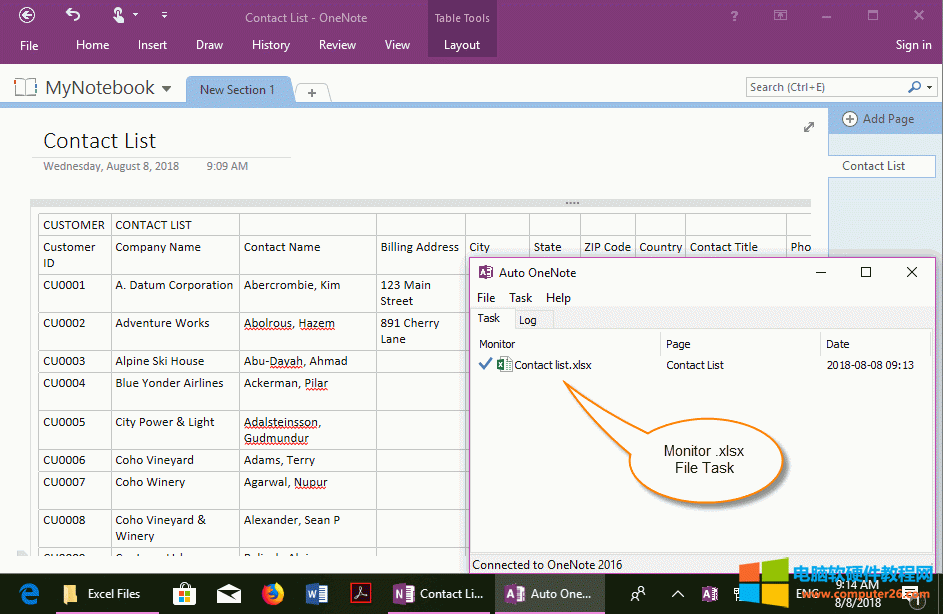 ָ��һ��(g��) Excel �ļ������O(sh��)��ͬ������(d��ng)ǰ OneNote �(y��)��