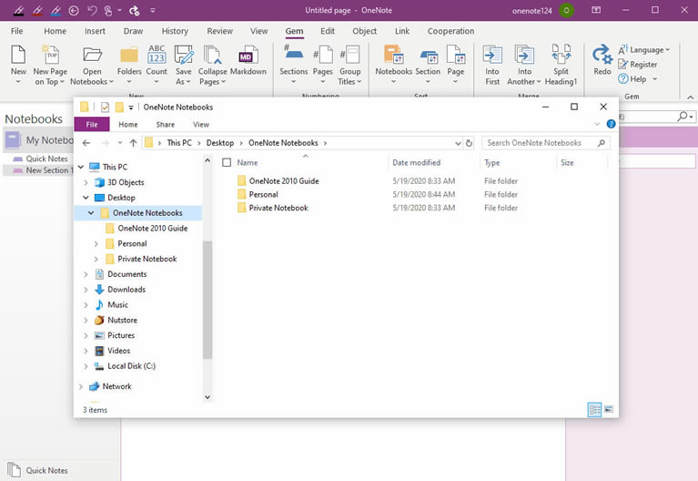 ͨ�^ Gem for OneNote һ�I���_ Windows �ļ��A�µ����� OneNote �Pӛ����
