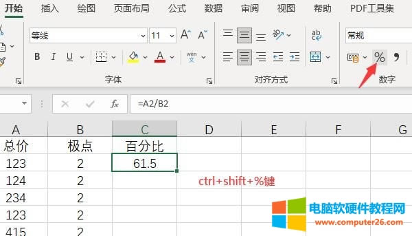添加百分號(hào)