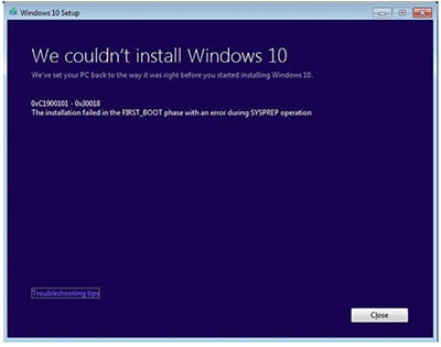 Win10������ʾC1900101-30018�e�`