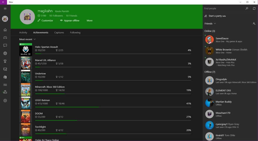 Windows10的Xbox社交網(wǎng)絡(luò)