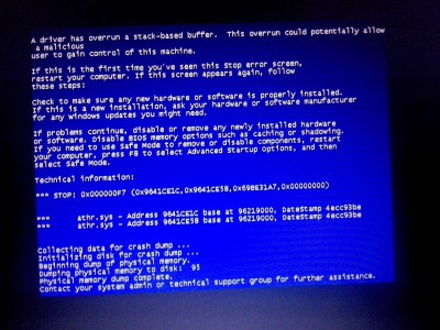 系統(tǒng)藍(lán)屏代碼 0X000000F7 解決方案